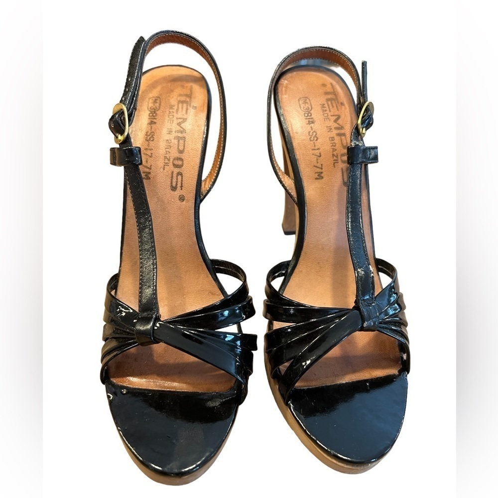 TEMPOS Vintage 1970s Strappy Heels Size 7​​​​​​